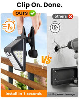 Clip on Solar Lights Outdoor, 600LM Motion Sensor Fence Lights