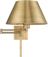 Livex Lighting 40030-01 25" One Light Swing Arm Wall Mount, Antique Brass Finish with Satin Brass Metal Shade | Lumora