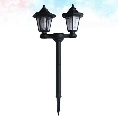 Solar Dual-Head Hexagonal Garden Lawn Ground Plug Light, Waterproof Outdoor Solar Pathway Lamp for Yard Landscape Lighting