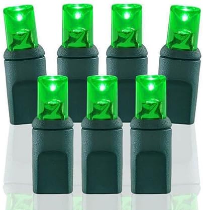 Pro Christmas LED Christmas Lights – 100 Count Wide Angle Conical String Lights – Professional Grade Indoor/Outdoor Commercial Holiday Light Set for Trees, Bushes, & Décor – Green