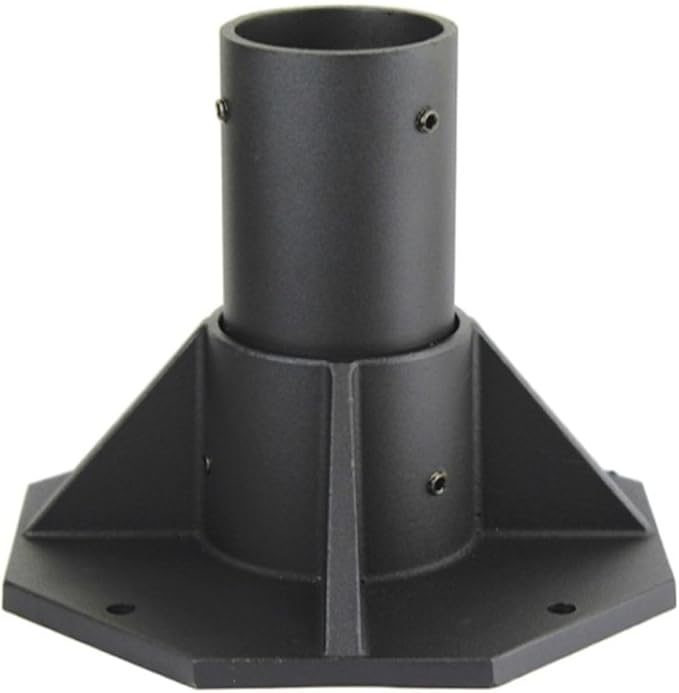 Solus SB-2405 Outdoor Surface Mount Lamp Post Base – Light or Heavy Duty Aluminum Base for 3" Poles - Black | Lumora