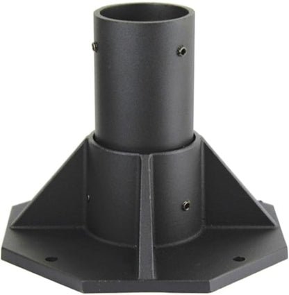 Solus SB-2405 Outdoor Surface Mount Lamp Post Base – Light or Heavy Duty Aluminum Base for 3" Poles - Black, Bronze, or White – Made in USA (Black Heavy Duty)