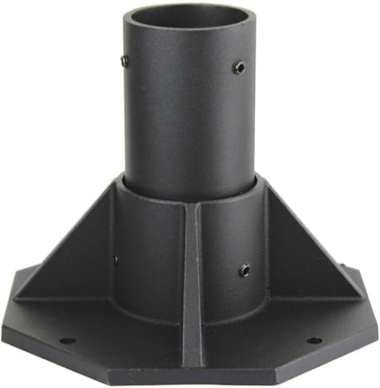 Solus SB-2405 Outdoor Surface Mount Lamp Post Base – Light or Heavy Duty Aluminum Base for 3" Poles - Black, Bronze, or White – Made in USA (Black Heavy Duty)