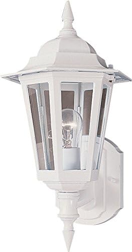 Maxim Cast-1 Light Outdoor Wall Lantern in Early American Style-8 Inches Wide by 17 inches high-White Finish | Lumora
