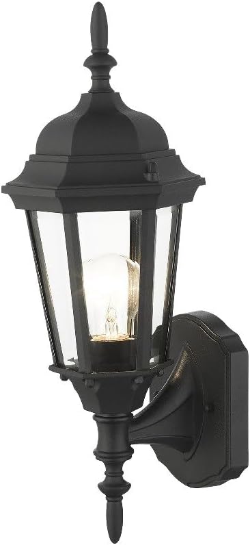 Livex Lighting 7551-14 Outdoor Wall Lantern with Clear Beveled Glass Shades, 16" x 6" x 16", Black | Lumora