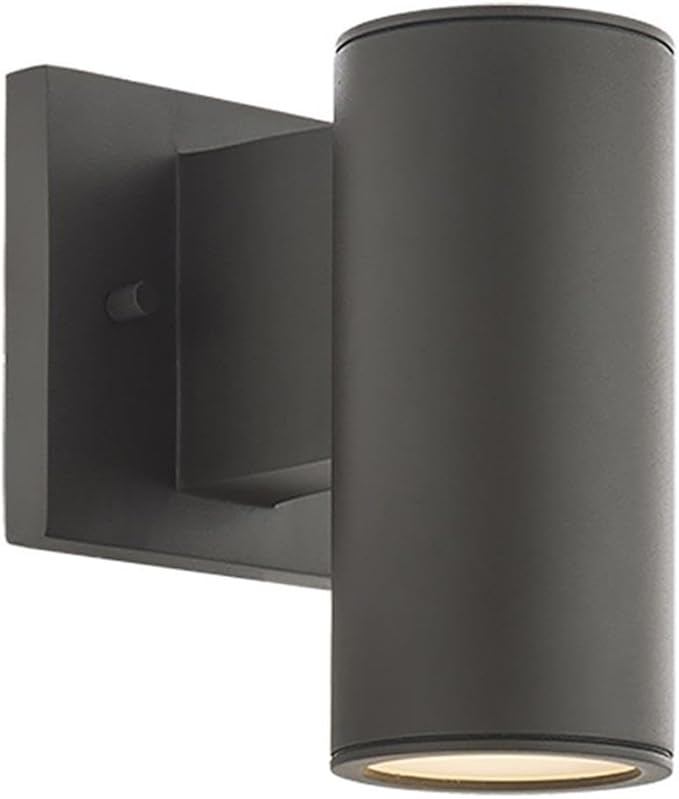 WAC Lighting, Cylinder LED Single Up or Down Indoor or Outdoor Wall Light 3000K in Bronze