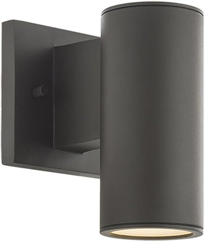 WAC Lighting, Cylinder LED Single Up or Down Indoor or Outdoor Wall Light 3000K in Bronze