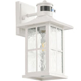 Motion Sensor Outdoor Wall Light White Dusk to Dawn Exterior Porch Lantern
