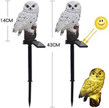 2-Pack Solar White Owl Outdoor Garden Light Garden Solar Lights Outdoor Decorative Resin Owl Solar LED Lights with | Lumora