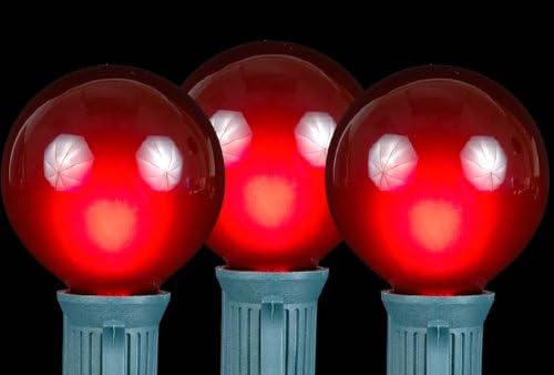 100 Foot G50 Outdoor Patio String Lights with 125 Red Globe Bulbs – Indoor Outdoor String Lights – Market Bistro | Lumora