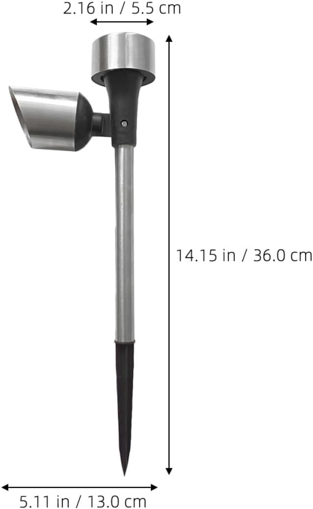 NUOBESTY 2 Pack Outdoor Solar Lawn Lights Warm White LED Pathway Solar Garden Lights Waterproof Stake Lamps for Patio and Yard Lighting