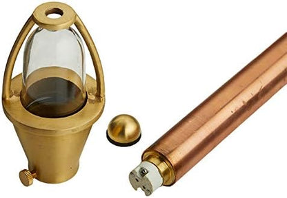VOLT Flat Hat 12V Copper Mini Path Light (7" Shade, 15" Tall) for Low Voltage Landscape Lighting on Outdoor Pathway, Walkway, Garden, Driveway or Patio