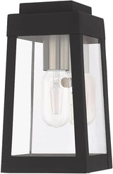 Livex Lighting 20851-91 Oslo - 9.5" One Light Outdoor Wall Lantern, Brushed Nickel Finish with Clear Glass,Silver | Lumora