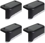 anso 4pcs LED Solar Deck Lights Waterproof Outdoor Gardens Pathway Lamps Fences Ladder Light (4pcs Black) | Lumora