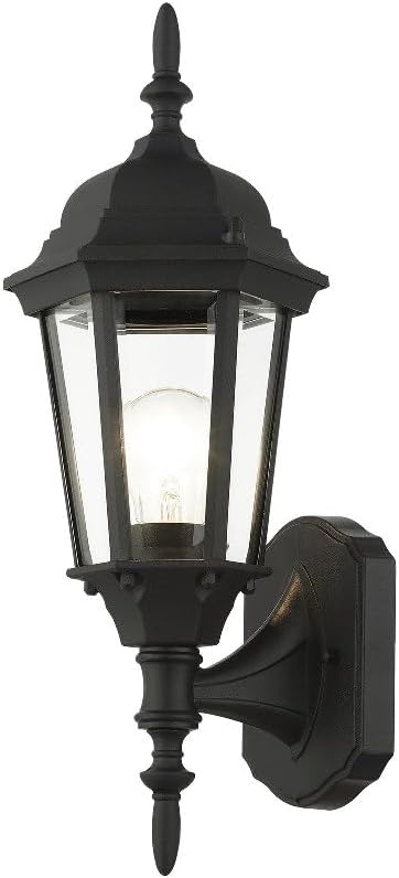 Livex Lighting 7551-14 Outdoor Wall Lantern with Clear Beveled Glass Shades, 16" x 6" x 16", Black | Lumora
