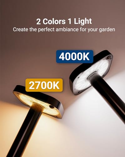 Sunco 24 Pack 2W LED Square Solar Pathway Walkway Driveway Backyard Patio Garden Outdoor Residential Super Bright Light, 120 Lumens, 2CCT 2700K Soft White/4000K Cool White, Dimmable, 3.7V