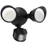 45W 5500LM PIR Motion Sensor Outdoor Lights, Dual Head LED Flood Light, 5000K Daylight, IP65 Waterproof Hardwired Dusk to Dawn Motion Detector Security Light for Outside Garage Yard (Black)