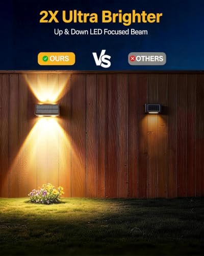 Solar Fence Lights Outdoor, 10 Pack Fence Solar Lights Waterproof