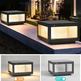 12" Black Solar Powered LED Post Cap Light, Modern Outdoor LED Fence Light for Pathways, Decks, and Patios (1-Pack) | Lumora