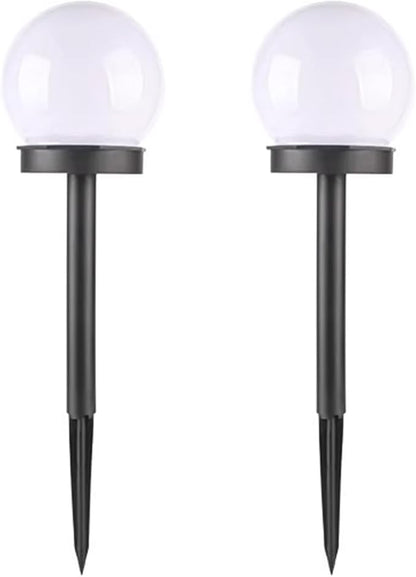 White Globe Solar Lights Outdoor, Waterproof Walkway Solar Pathway Lights for Driveway Patio Landscape Lawn