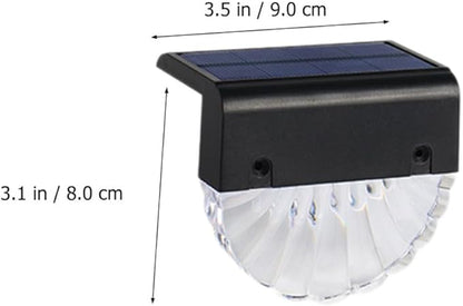 4pcs Solar Stair Lights Outdoor Waterproof Fence Lamps Solar Powered Decorative Step Lighting for Patio Garden Pathway Random Color