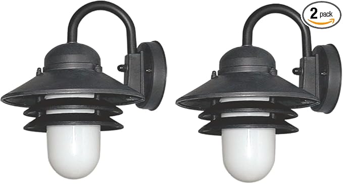 Solus S75VL Nautical Outdoor Wall Light Fixture – Black or White – Composite & Opal Acrylic Lens, LED Bulb | Lumora
