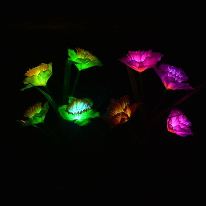POPETPOP 2Pcs Solar Power LED Daffodil Flower Lights Lawn Insert Lights for Garden Decoration Orange Yellow White Yellow Flower Branches Energy Saving Outdoor Lighting