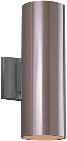 Sea Gull Lighting Generation 8313902-10 Contemporary Modern Two Light Wall Lantern from Seagull-Outdoor Cylinders Collection in Bronze/Dark Finish, Large
