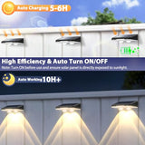 Brightever Solar Fence Lights Outdoor Black 16-Pack, 3000K/5000K/6500K