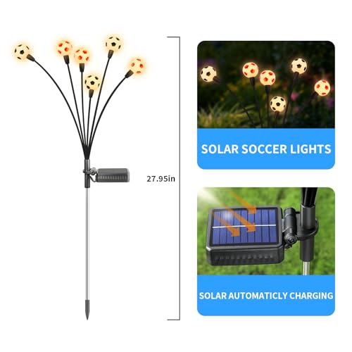 ASMAD Solar Lights Outdoor Waterproof 8 Pack,Soccer Ball Light,Garden Decor