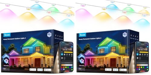 Govee Permanent Outdoor Lights 2, 150ft RGBIC Outdoor Lights with 100 Modes (Pack of 2)