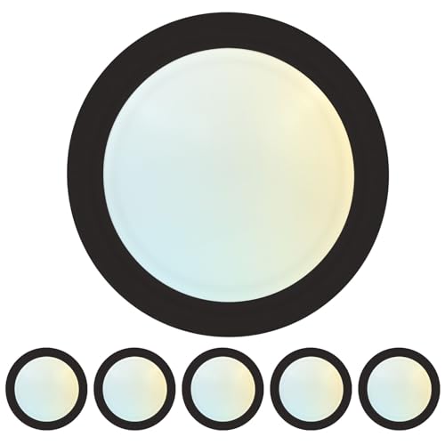LUXRITE 6 Inch LED Disk Lights, 12.5W, 1000LM, 120V, Black (6 Pack)
