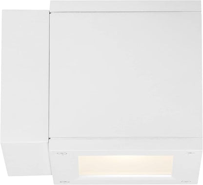 WAC Lighting WS-W2504-AL Rubix LED Outdoor Wall Light Fixture, Dark Sky Friendly Single Light, 3000K, Brushed Aluminum