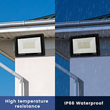 Ceena 2 Pack 60W Plug in LED Flood Light Outdoor, 6000lm Super Bright Floodlight with 5.9FT Wire, IP66 Waterproof 6000K LED Work Light for Garage, Yard, Patio, Front Door