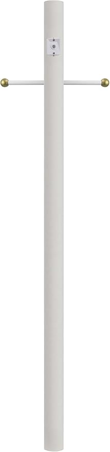 Solus 7-Foot Direct Burial Lamp Post – Aluminum Outdoor Light Pole with Decorative Cross Arm & Dusk-to-Dawn Sensor | Lumora