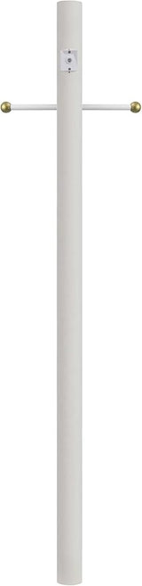 Solus 7-Foot Direct Burial Lamp Post – Aluminum Outdoor Light Pole with Decorative Cross Arm & Dusk-to-Dawn Sensor | Lumora