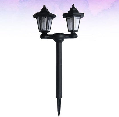 Solar Dual-Head Hexagonal Garden Lawn Ground Plug Light, Waterproof Outdoor Solar Pathway Lamp for Yard Landscape Lighting