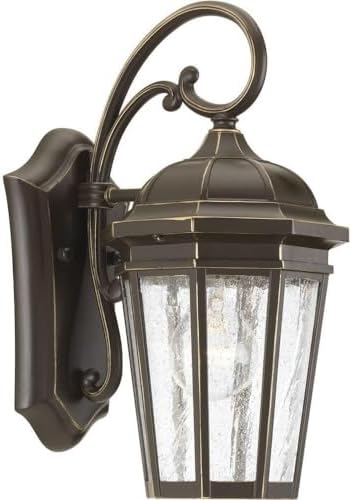Progress Lighting Verdae Collection 1-Light Clear Seeded Glass New Traditional Outdoor Small Wall Lantern Light | Lumora