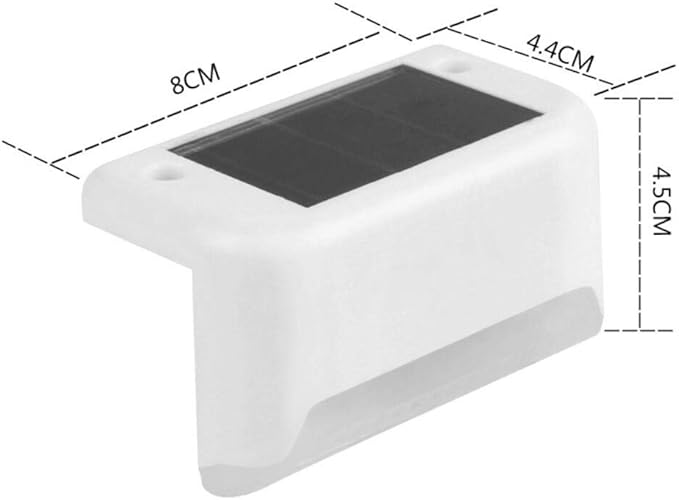Solar Powered Step Lights for Outdoor Stairs, Railing, Fence Post, Pathway, Yard, Patio - 1 LED, White Lampshade, 4 Pack