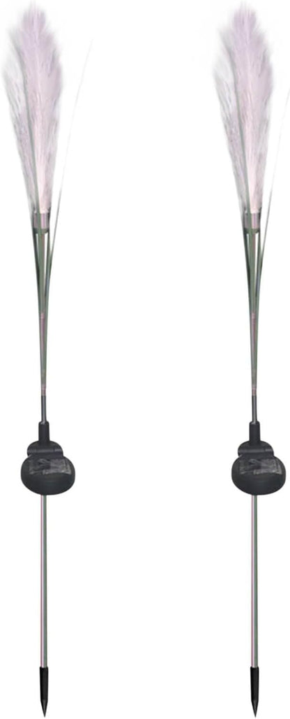 2 Pack Solar Outdoor Lights, Reed Solar Swaying Lights, Sway by Wind, Garden Lights, Landscape Lighting, Decorative Lights for Yard, Pathways, Outdoor Lamp, Security Lights Outdoor