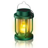 Solar Lantern Outdoor & Indoor Use – Hanging Solar Lights with Realistic Flickering Flameless Candle, Weatherproof for Gardens, Patios, Trees, and Lawns (Green, 1 Pack)