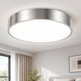 Flush Mount Ceiling Light,Satin Nickel LED Dimmable 3CCT 13"