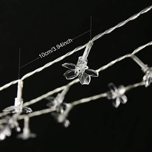 FULLBELL LED Lights for Bedroom Flower String Lights 33 Feets 100 LED Memory String Lights Indoor Outdoor Fairy Lights Bedroom Wedding Party Wall Home Decor Tiktok Trends Items (White)