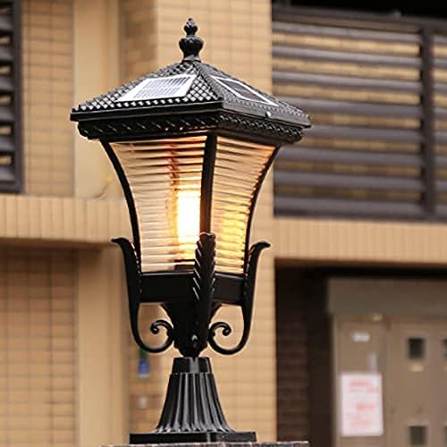 Post LightsLED American Solar Fence Light Square Solar Stigma Lamp Outdoor Waterproof Garden Path Lawn Step Landscape Lights No Wiring Is Required IP23 Classic Aluminium Glass Lighting Super Bright Wa