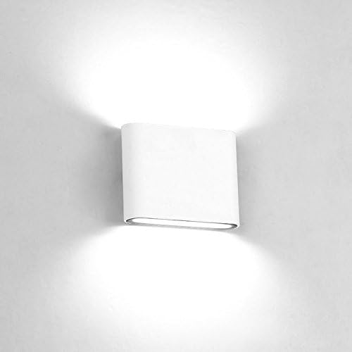 6W LED Outdoor Exterior Wall Sconces Step Down Light Fixture Lamp White Finish Pure White