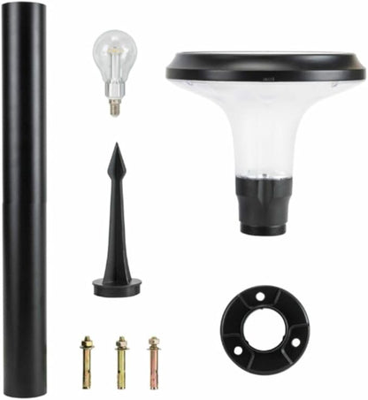 Gama Sonic Vantage Bollard Solar Pathway Light, Black Aluminum, Large 10" Diameter, 31" Tall Height, UltraBright 200 Lumens, Warm White 2700K LED, Waterproof Outdoor Landscape, 314BP250000 (2 Pack)