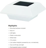 LYTIO NXT-40001 10 Lumens Integrated LED White Outdoor Solar Roof Gutter Light (4-Pack) | Lumora