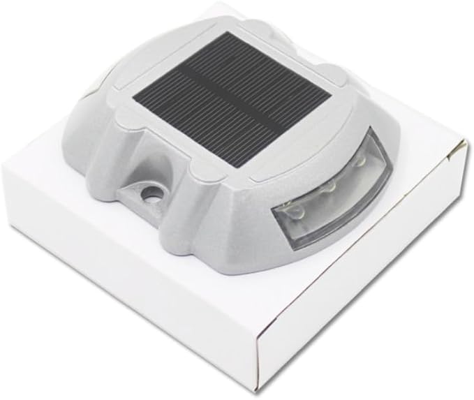 Wokyo 1PCS Outdoor Solar Deck Lights, LED Solar Driveway Lights IP68 Waterproof Driveway Markers, Aluminium Solar Sidewalk Lights for Step, Driveway, Pathway, Yard (1, Red Always on)