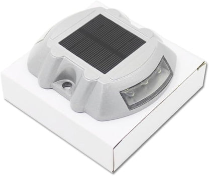 Wokyo 1PCS Outdoor Solar Deck Lights, LED Solar Driveway Lights IP68 Waterproof Driveway Markers, Aluminium Solar Sidewalk Lights for Step, Driveway, Pathway, Yard (1, Red Always on)