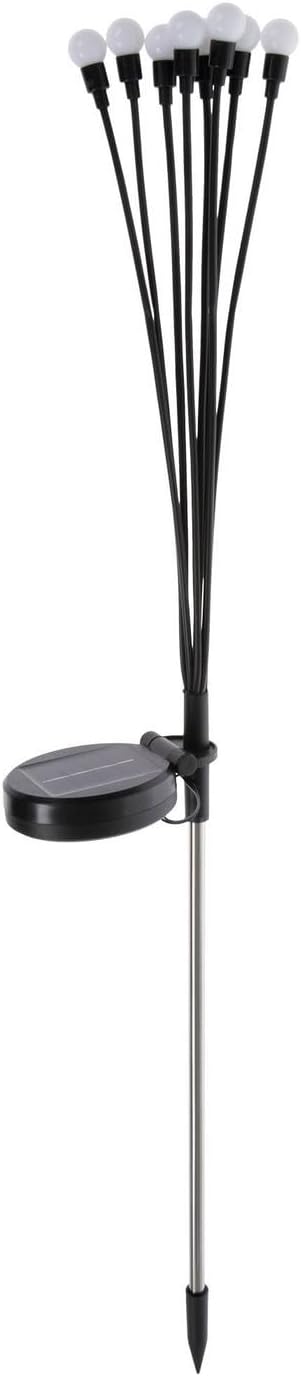 Hobby Lobby Solar Firefly Garden Stake Light, Outdoor Spring Decor, Black Silver White, Plastic Metal, 28.3" H x 4.25" W x 4.25" D